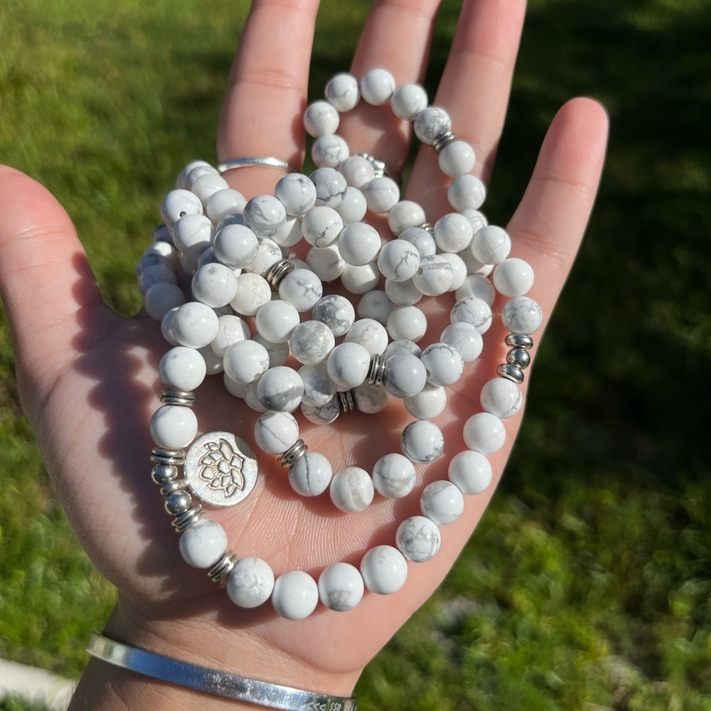 Howlite mala beads - meditation beads